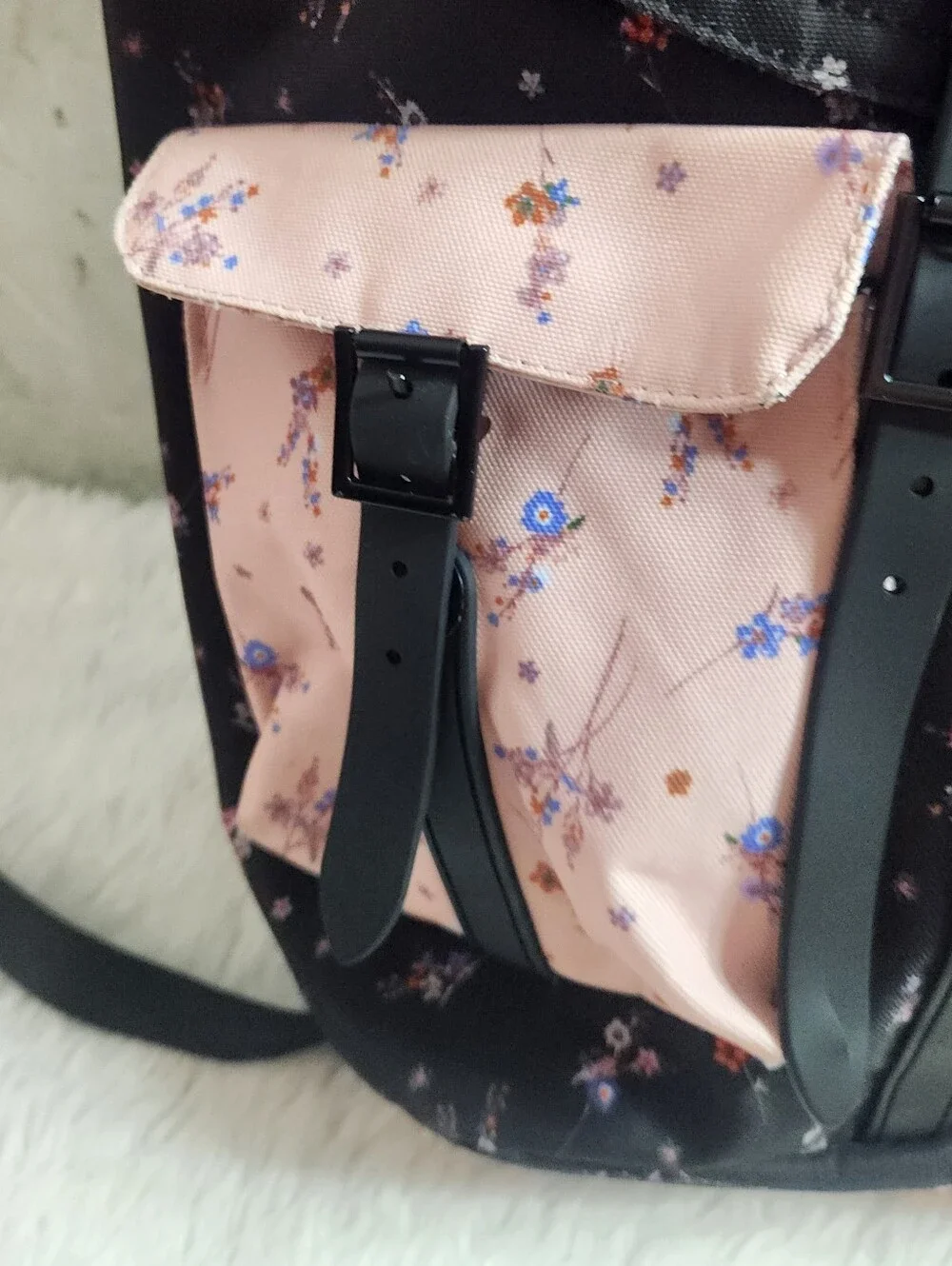 Black and Floral Backpack